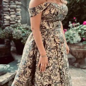 Elegant Prom Dress / Evening Formal Dress (Silver & Gold)